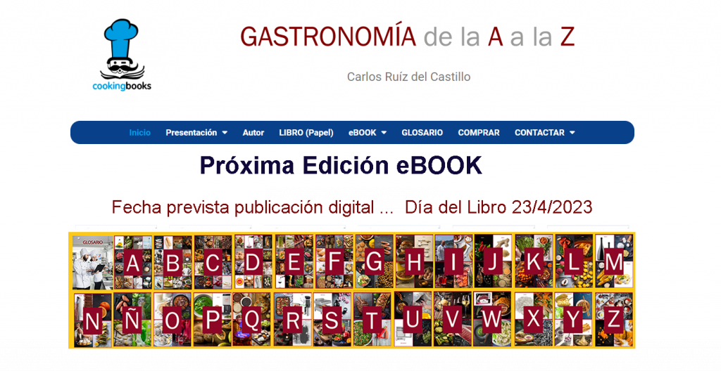 Web de la obra GASTRONOMÍA de la A a la Z - Carlos Ruiz del Castillo
