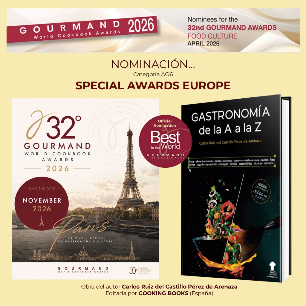 Nominaciones 32 Gourmand World Cookbook Awards 2026